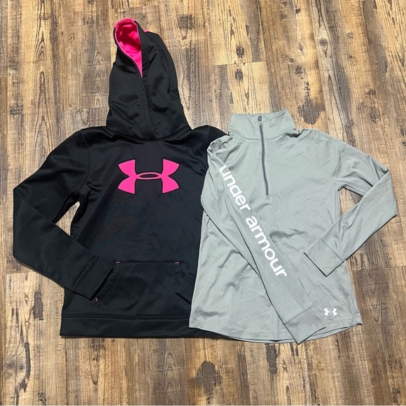 Under Armour Girls Long Sleeve Tops Bundle Of 2 Size YLG - Picture 1 of 4